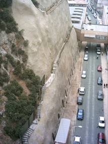 Vista de la calle Gisbert desde el ascensor